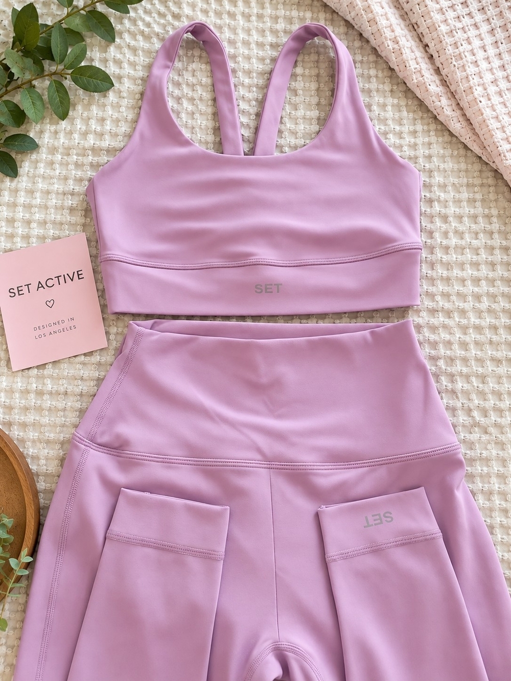 SET Active Lavender Luxform Sports Bra & Leggings Set Size Small NEW w/o Tags